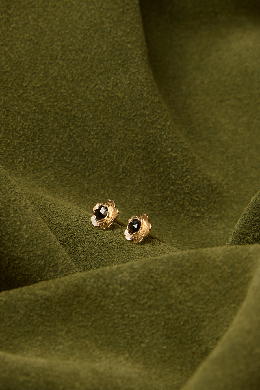 Black Flower Stud Earrings