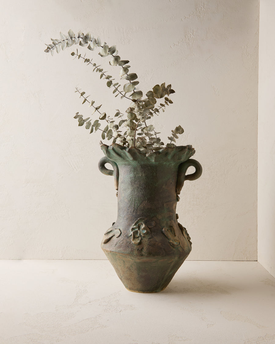 Green Handled Vase